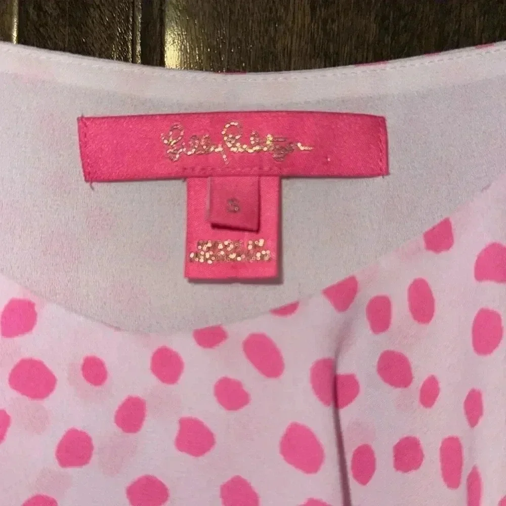 Lilly Pulitzer Pink Polka Dot Tank Top Camisole Womens Small Fun Flirty Summer - Picture 2 of 8